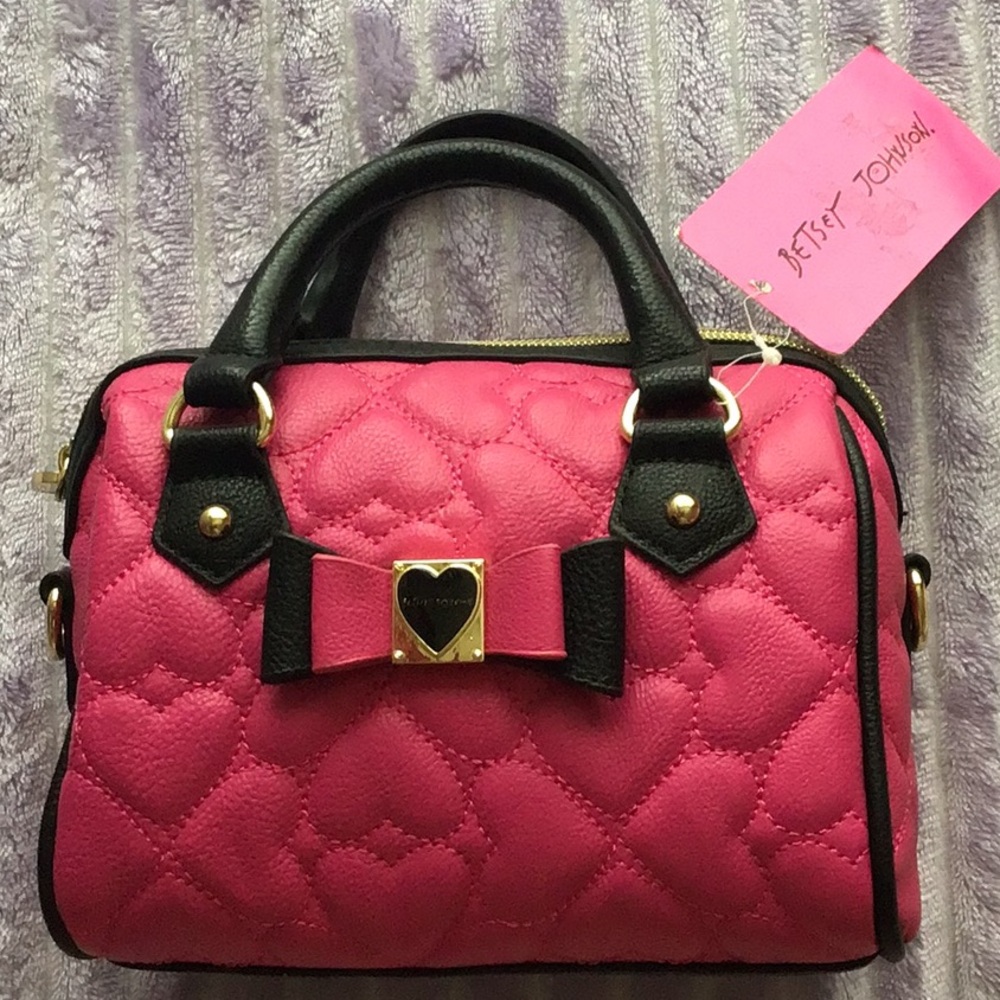 Betsey Johnson🩷🖤mini barrel purse